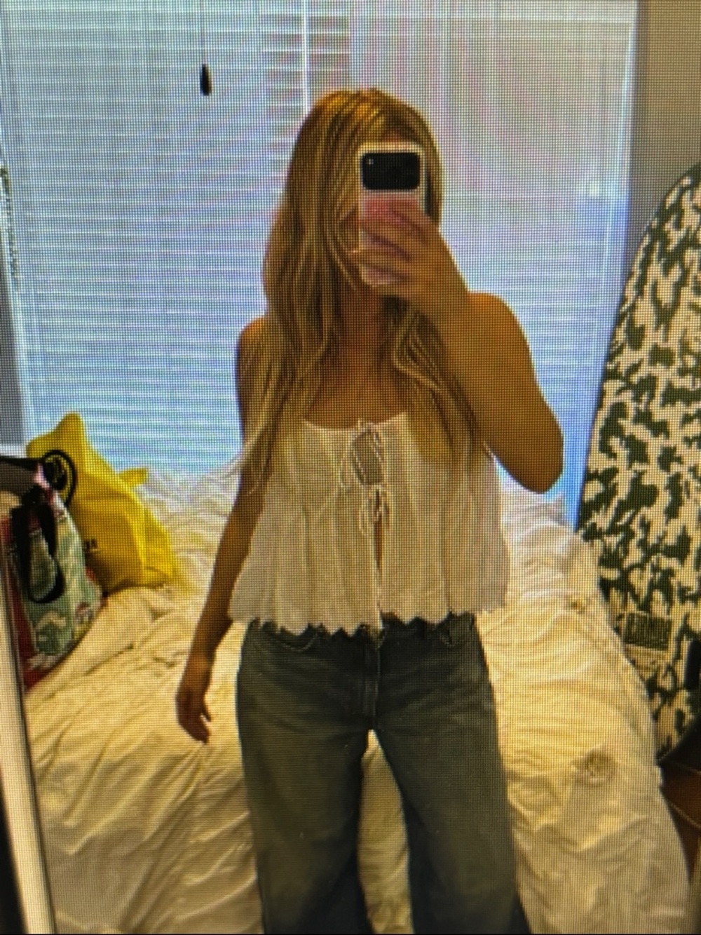 American Eagle Outfitters White Lace-Trim Camisole